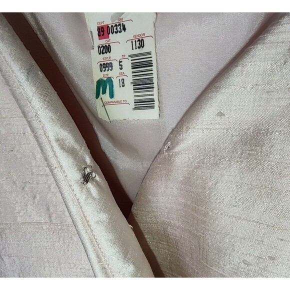 NOS vintage Saint Romei sz 10 light pink 100% silk two piece suit w/belt - Picture 10 of 16